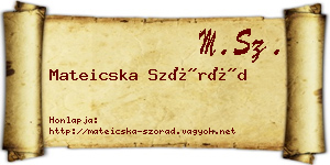 Mateicska Szórád névjegykártya